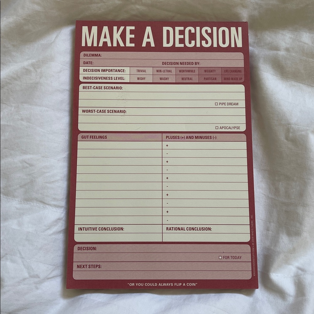 Knock Knock - Make a Decision Writing Pad